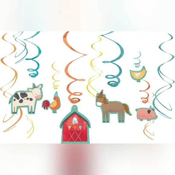 Birthday Party Farm theme bundle NWT